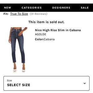 Agolde Nico High Rise Slim in Cabana